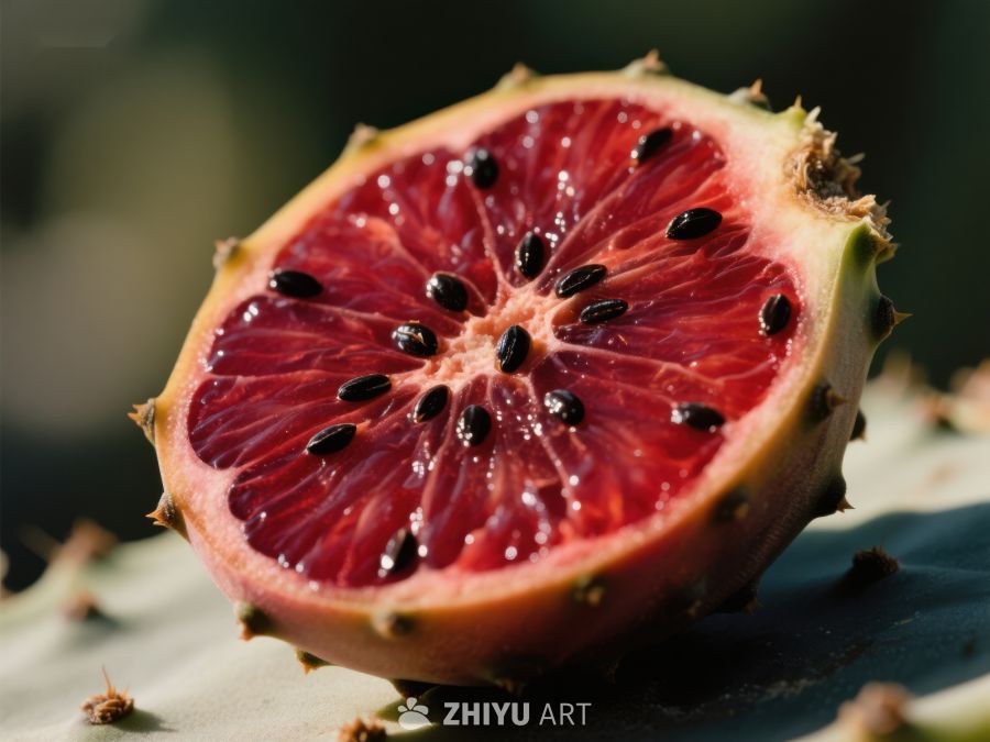 切开的火龙果展示鲜艳红色果肉 250