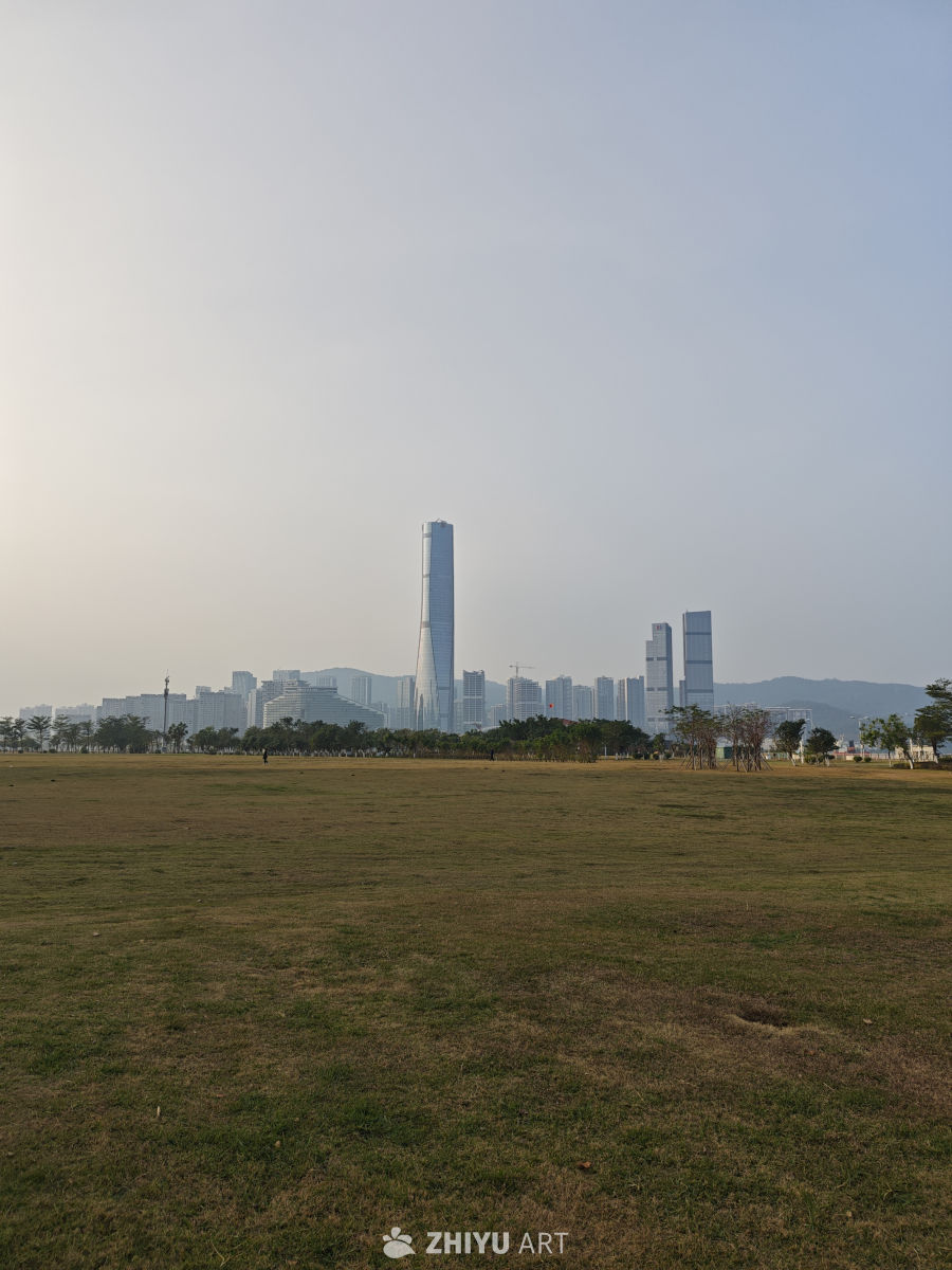 城市绿地与高楼全景