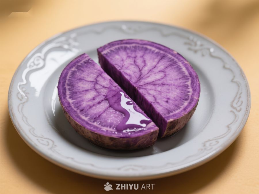 切开的紫色甘薯，展示其鲜艳内部 281