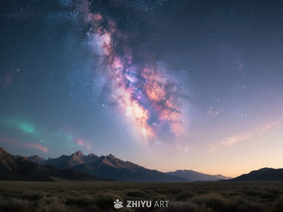 星空下的山峦与银河 210