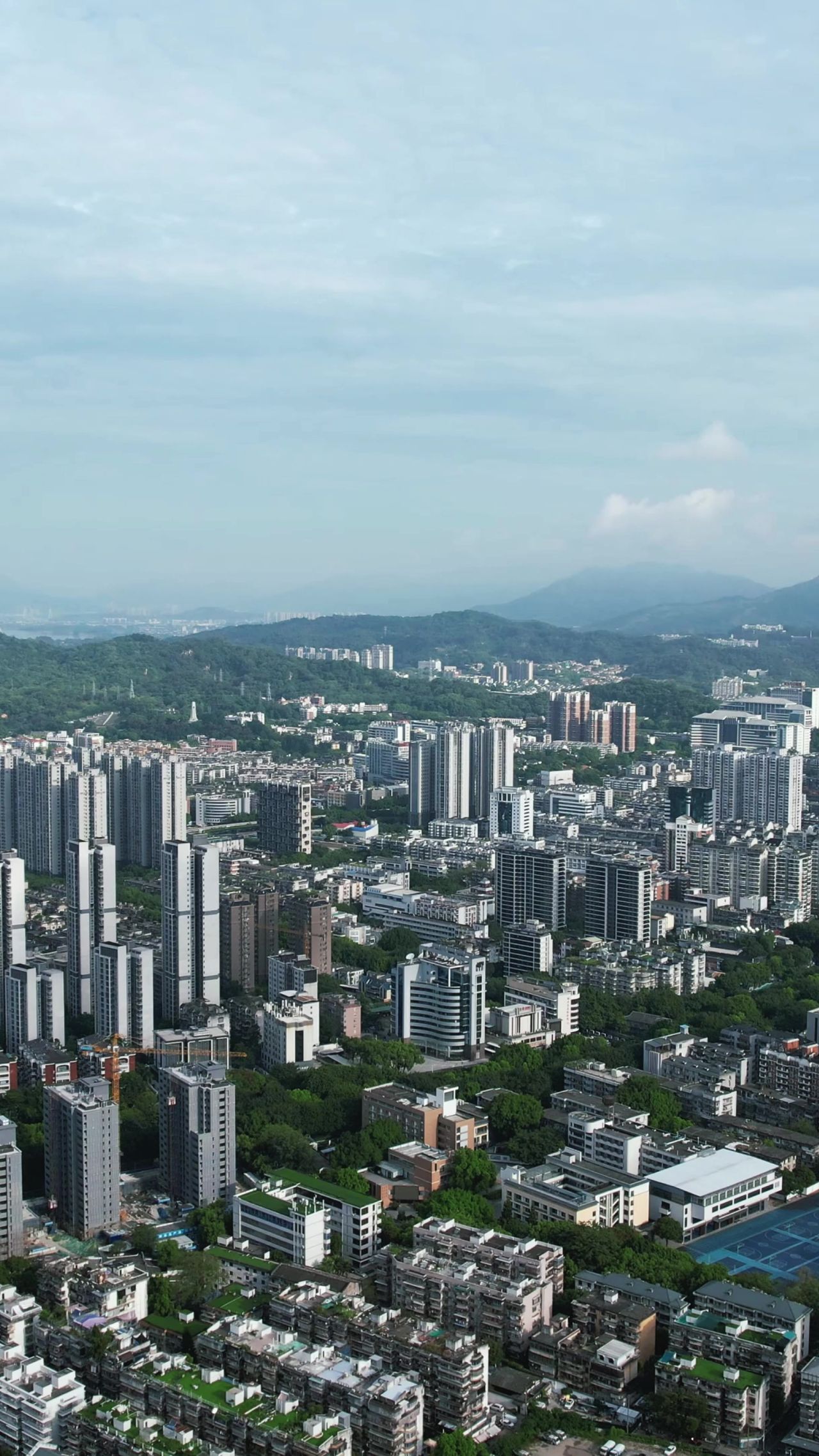 福建福州城市风光竖屏航拍 