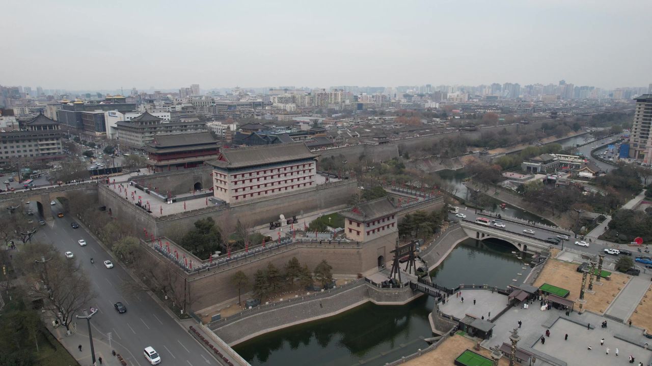 陕西西安古城墙永宁门历史文化古城
