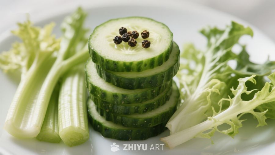 新鲜蔬菜拼盘特写