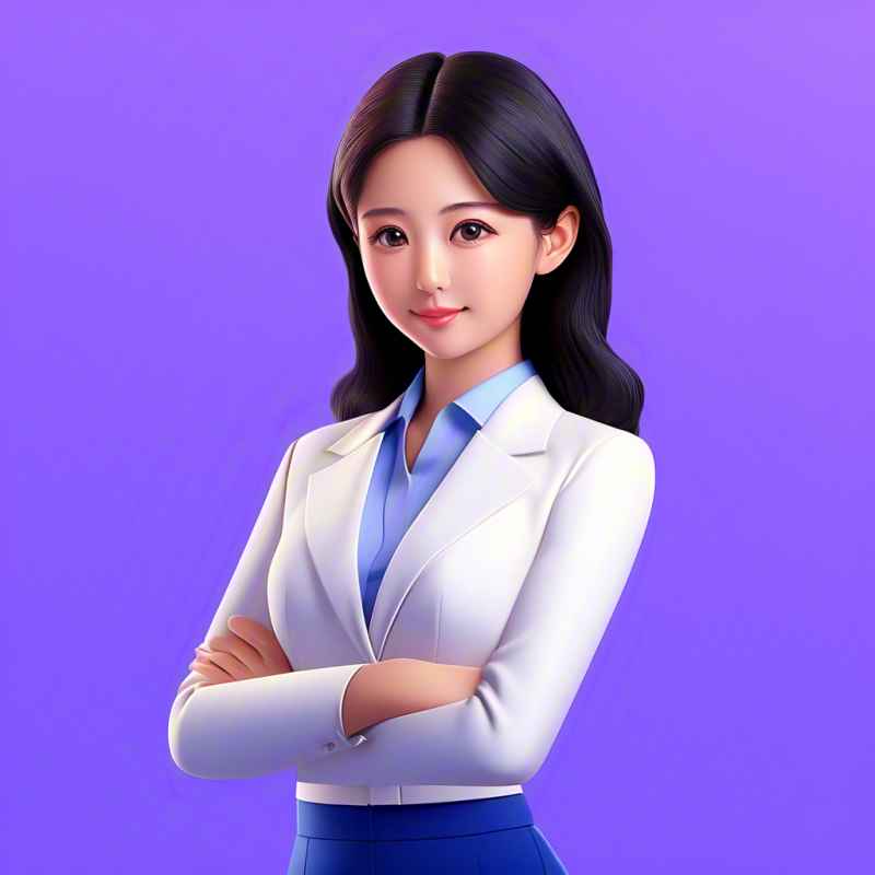 一个亚洲女性的3D图标，穿着职业服装 4