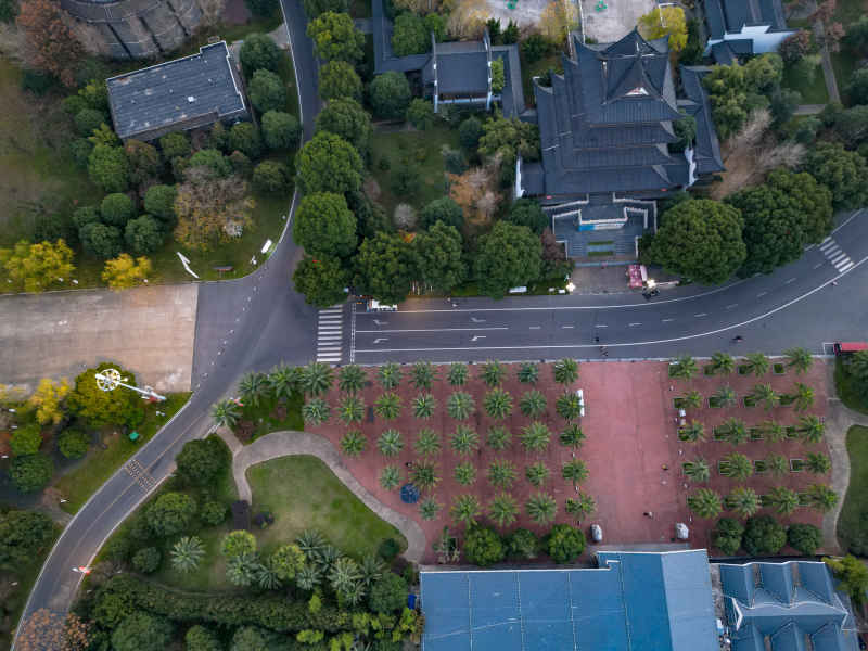 湖南长沙城市建筑高楼交通航拍摄影图