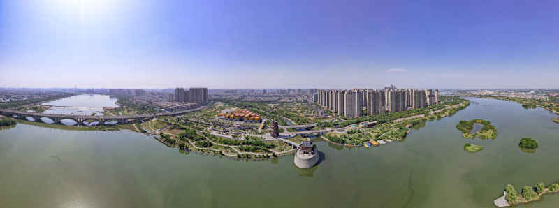 河南洛阳城市风光航拍全景图