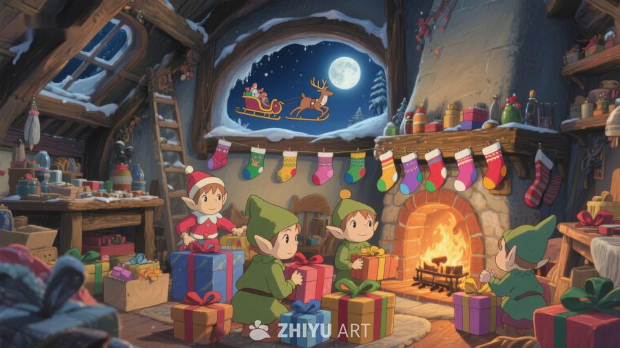 圣诞夜精灵围炉共庆温馨时刻 210