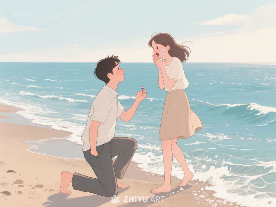 海边求婚的浪漫瞬间 215