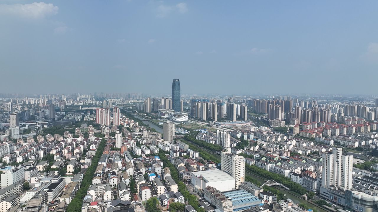 航拍昆山市区