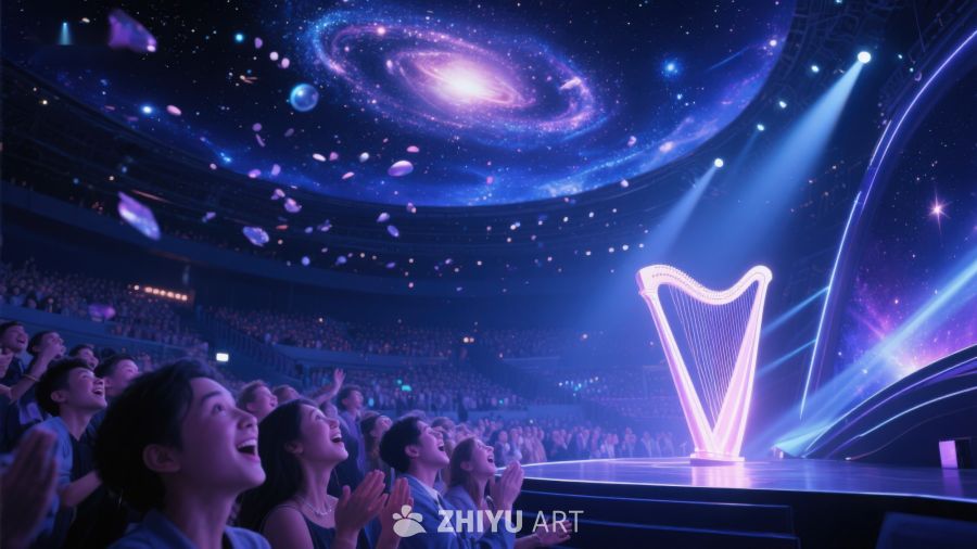 星空下的竖琴表演 801