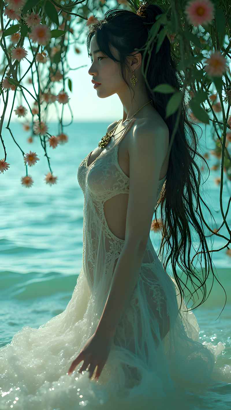 森林系白色连衣裙美女拍色 60