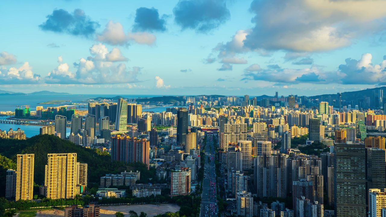 珠海七月拱北迎宾路灯光