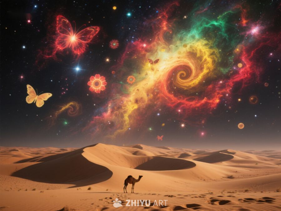 沙漠驼影与星空蝶舞 69
