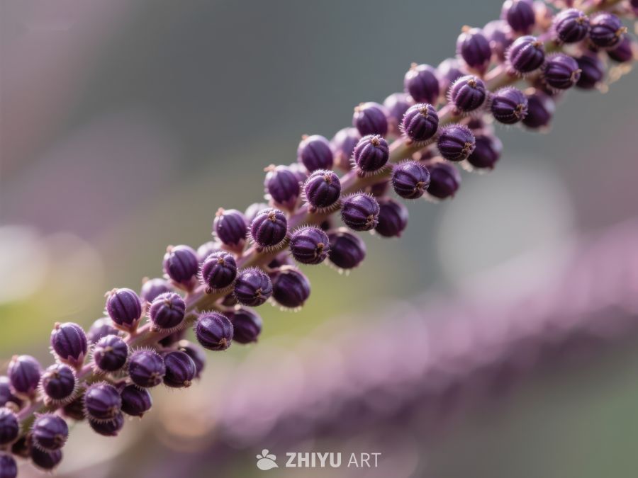 紫色果实串的特写 704