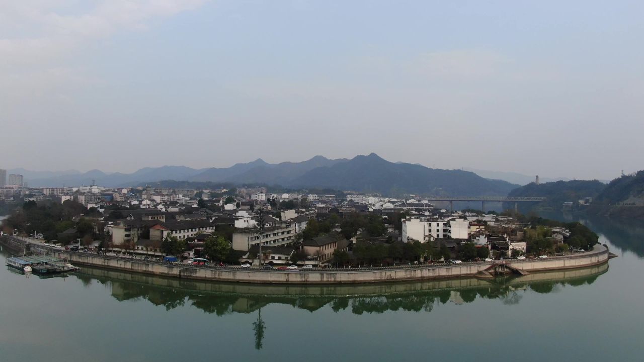 湖南洪江黔阳古城4A景区航拍 