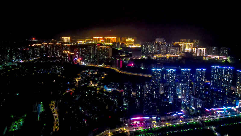 湖北宜昌城市风光航拍图 