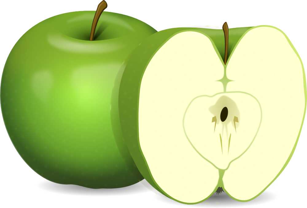 苹果绿色水果食品腕管切切片苹果种子干