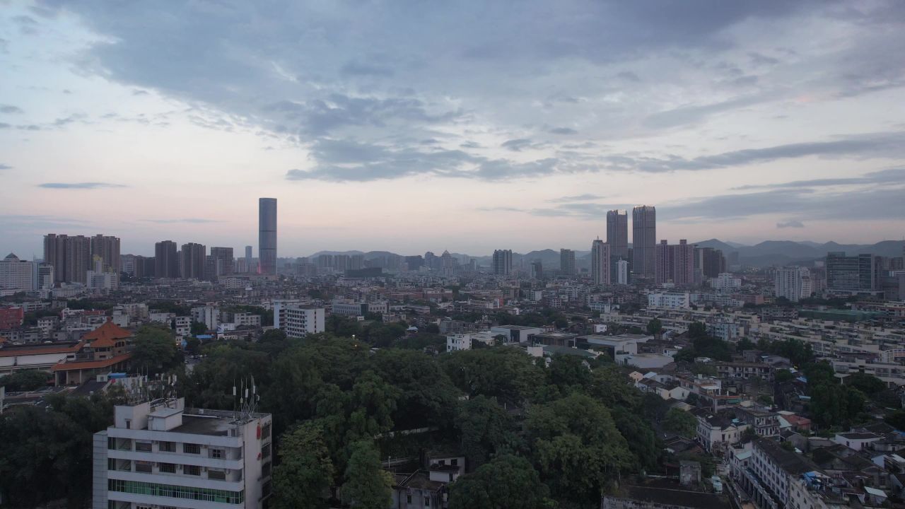 广东中山城市风光地标建筑航拍