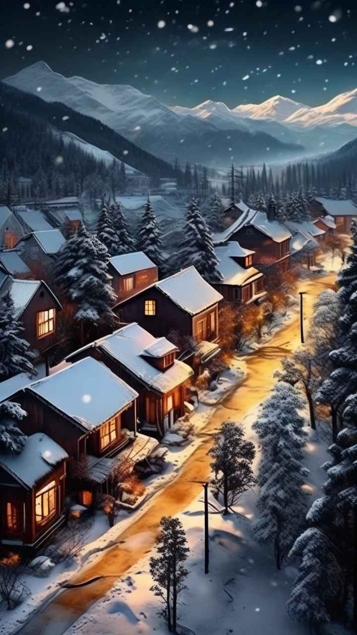 冬季插画美景图 15