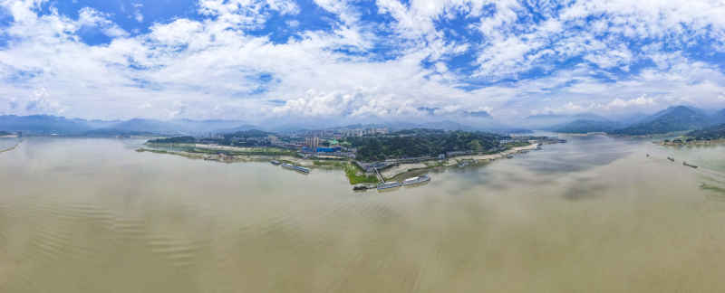 祖国壮丽山河长江三峡风光全景图 