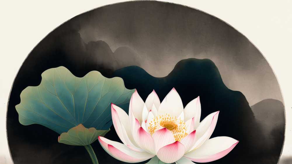 荷花插画