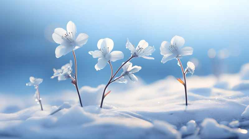 雪花，背景图景色唯美 8
