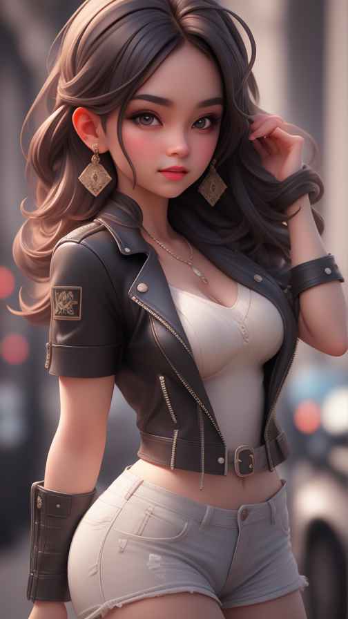 牛仔女孩酷酷的
