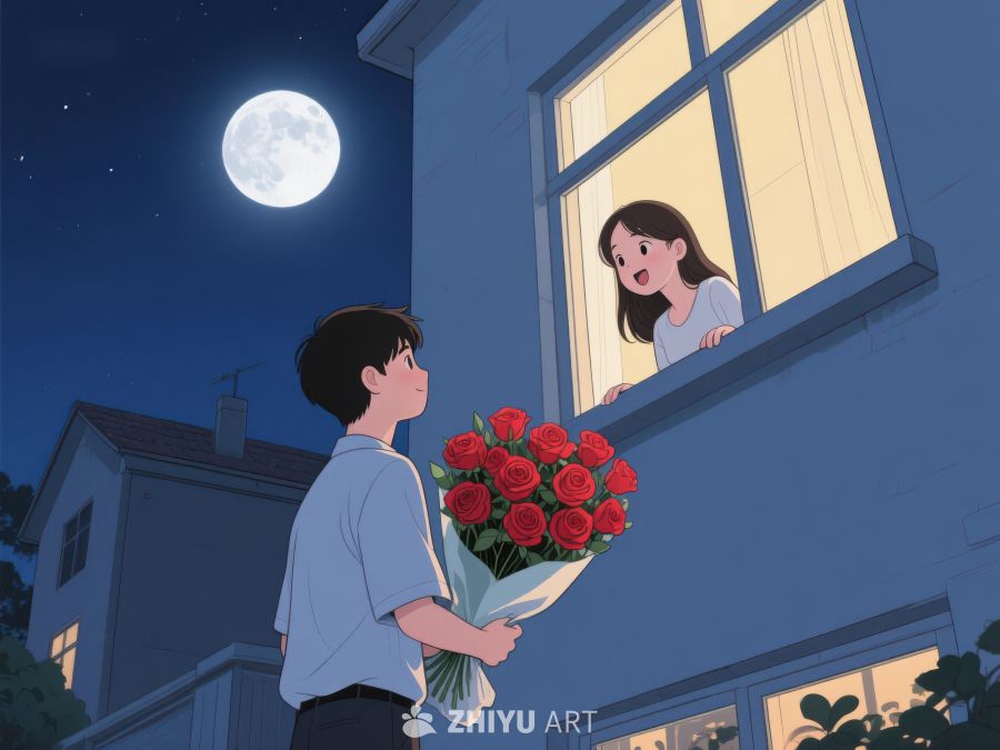月下献花，窗前惊喜 1227