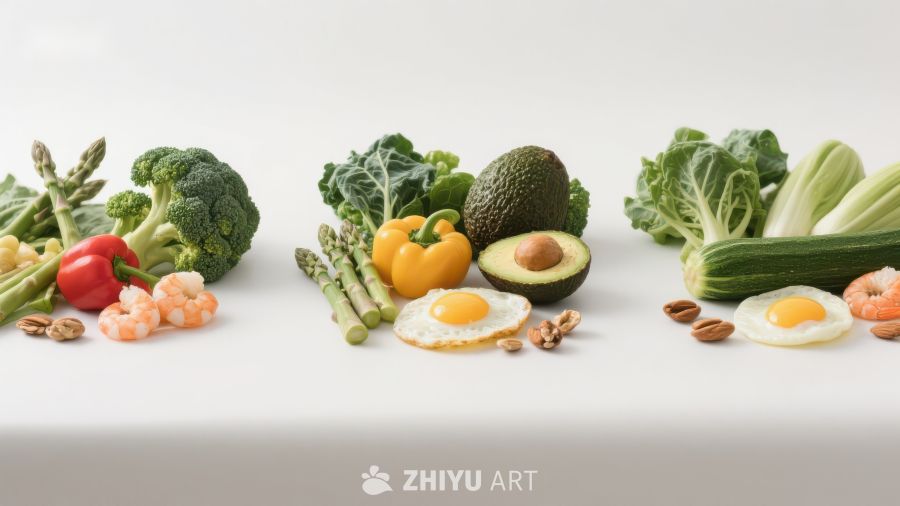 新鲜蔬菜水果与健康食材展示