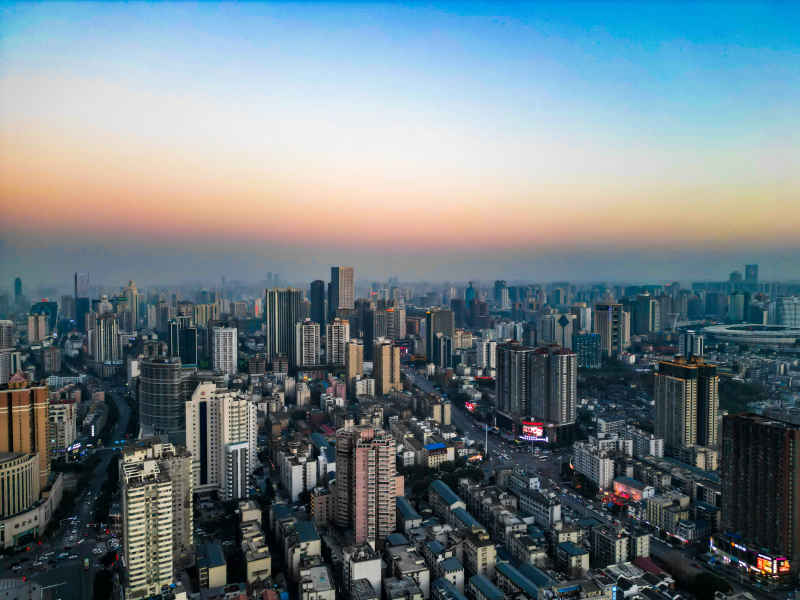 湖南长沙黄兴路步行街五一商圈航拍摄影图 
