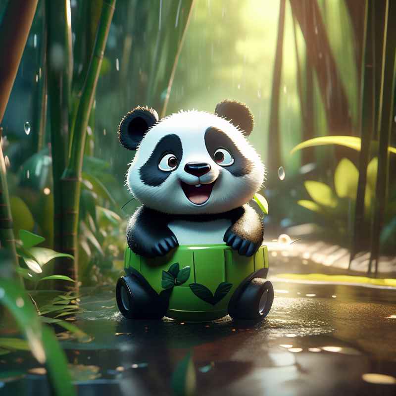 竹林背景雨林熊猫 11