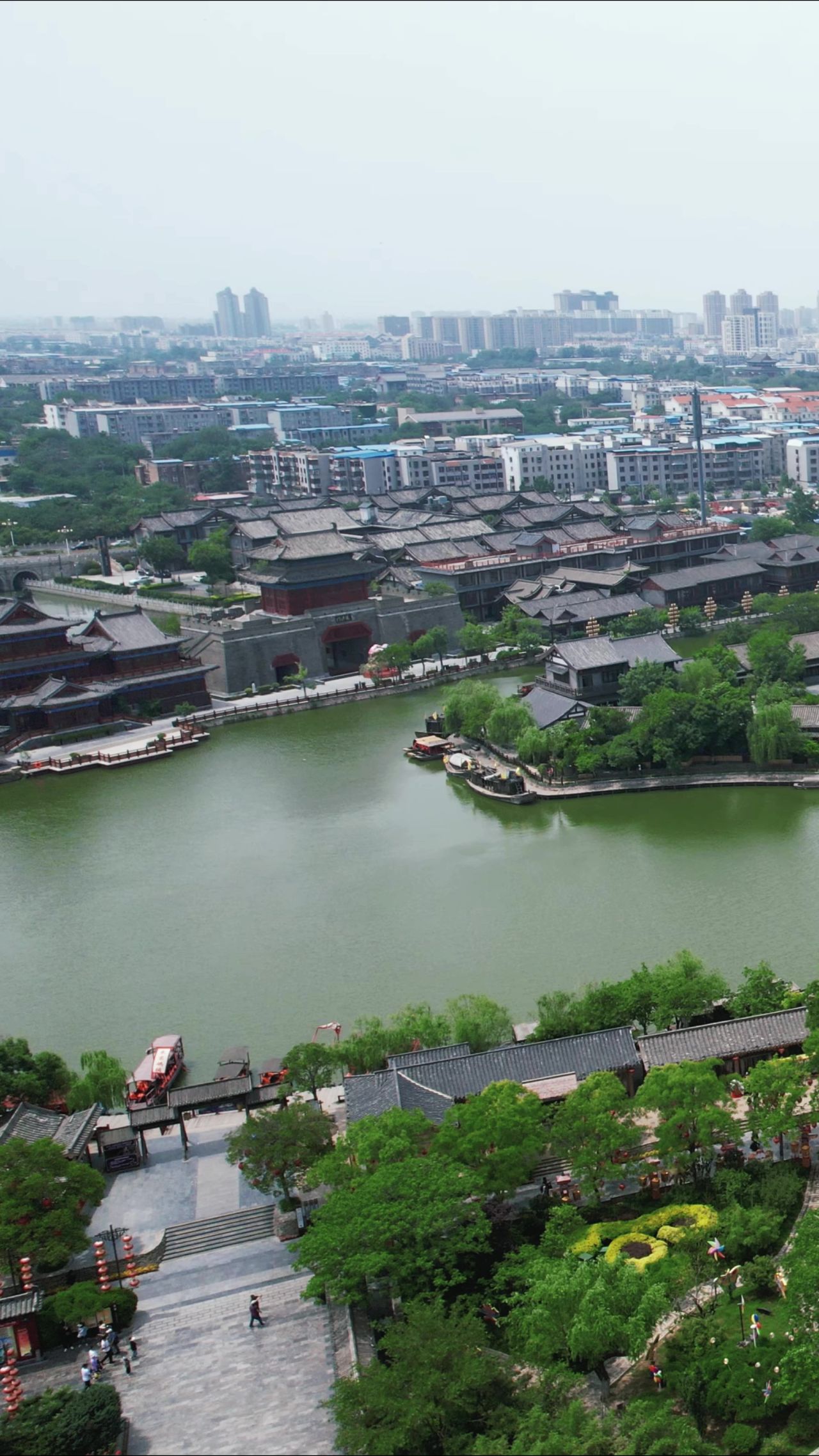 河南开封城市风光旅游景区航拍 