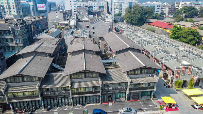 福建汀州古城航拍图 