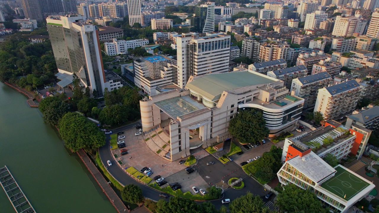 航拍福建会堂景观