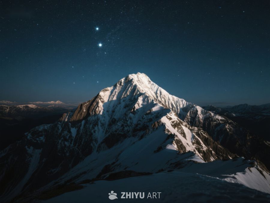 夜空下的雪山之巅 341