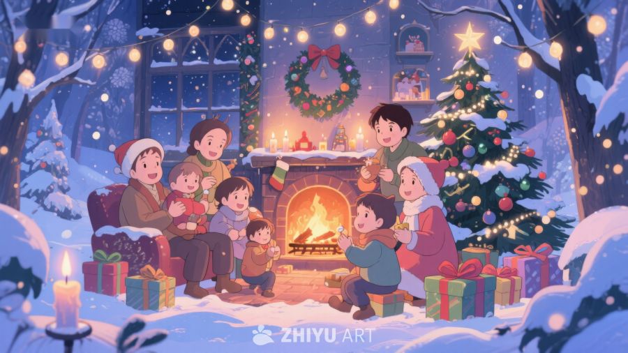 温馨家庭共度圣诞夜 254
