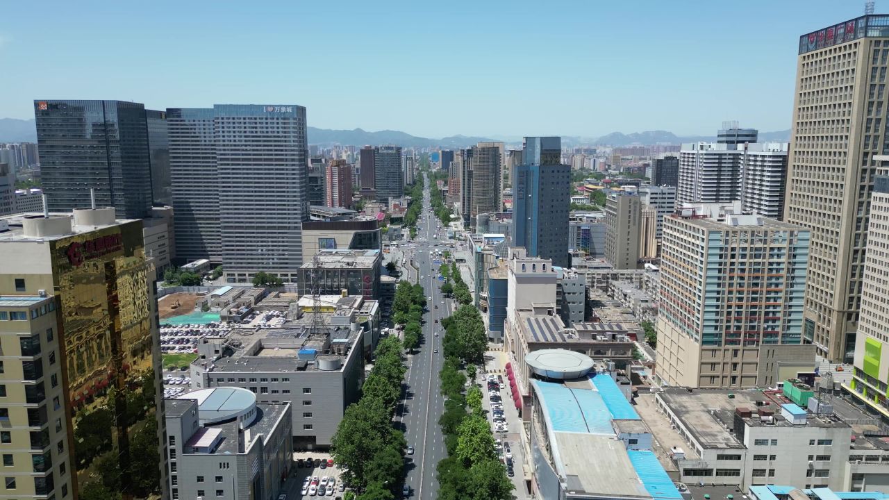  航拍河北石家庄城市建设