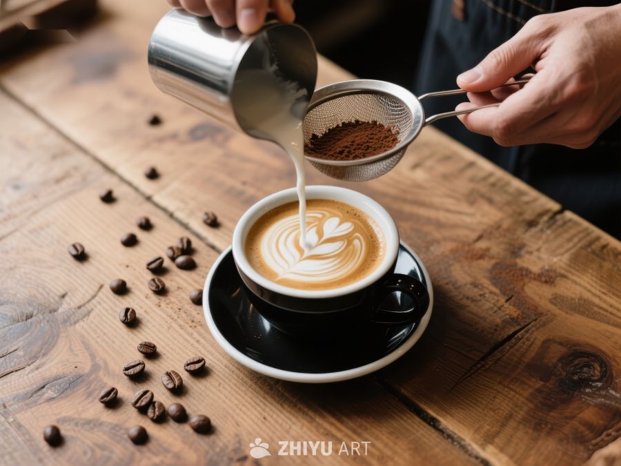 咖啡师制作拿铁艺术 558