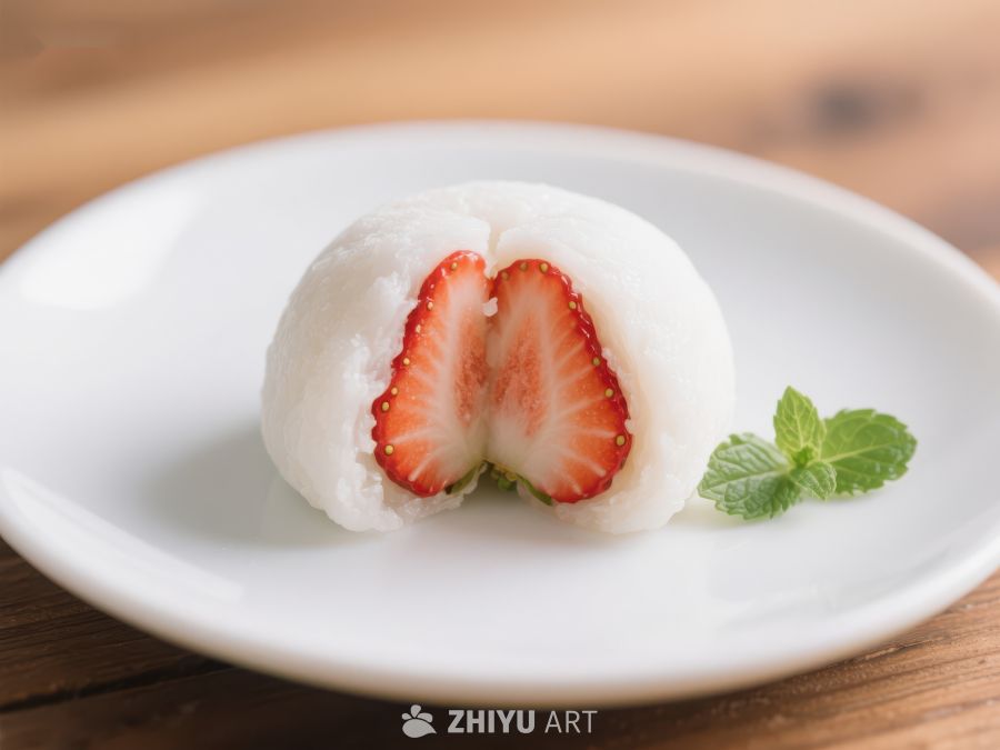 草莓大福，清新美味