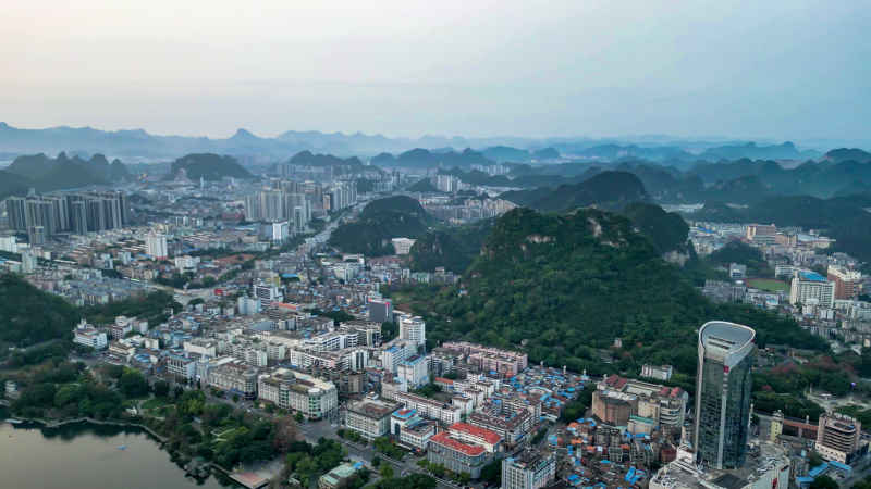 广西柳州城市风光航拍摄影图