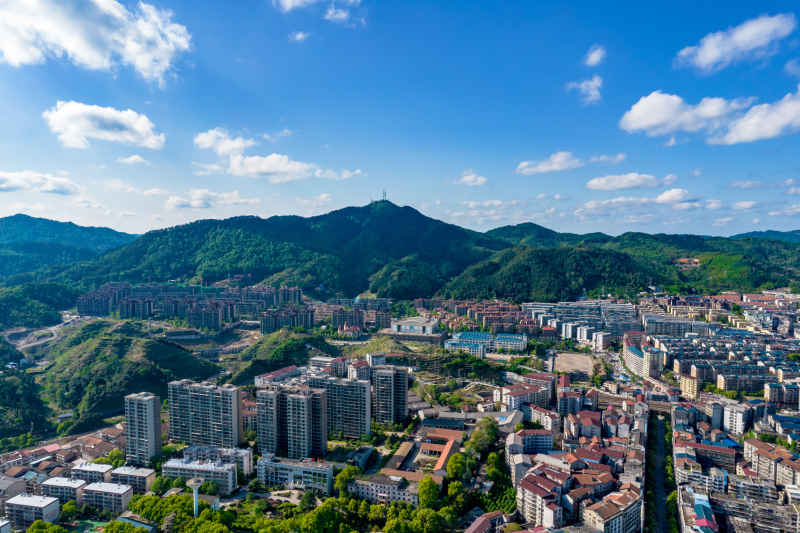湖南湘西怀化城市风光航拍