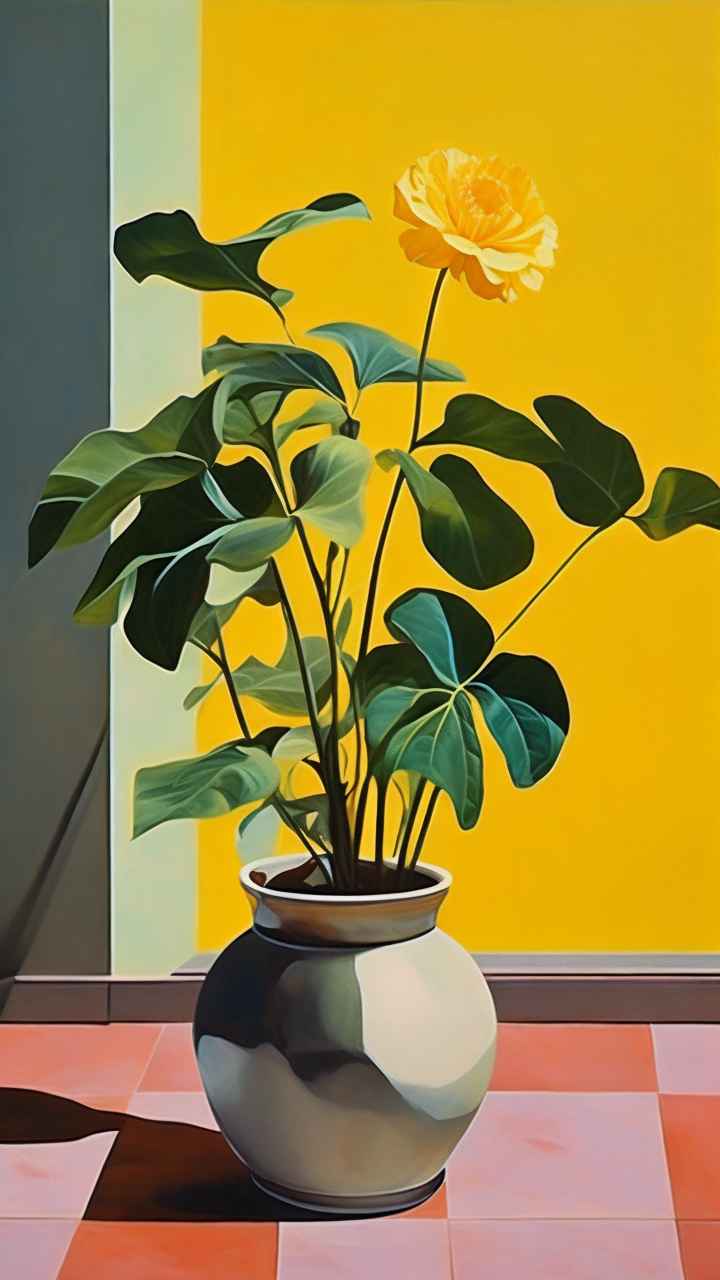 植物抽象黄色静态插画 53