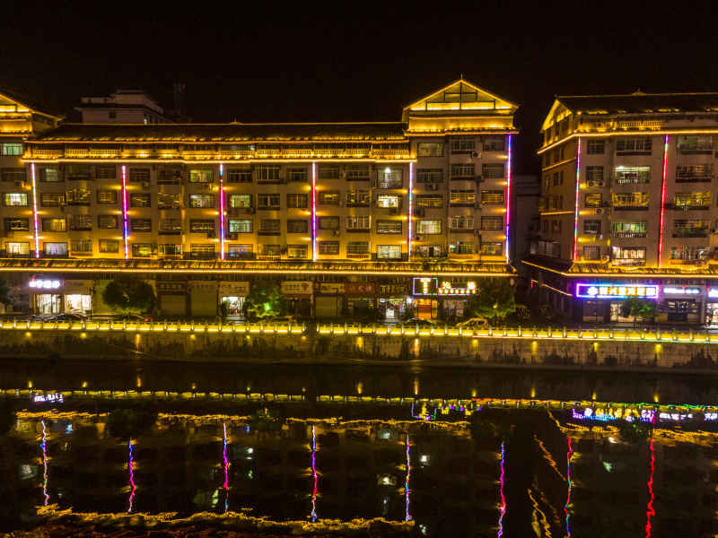 湖南通道城市夜景灯光