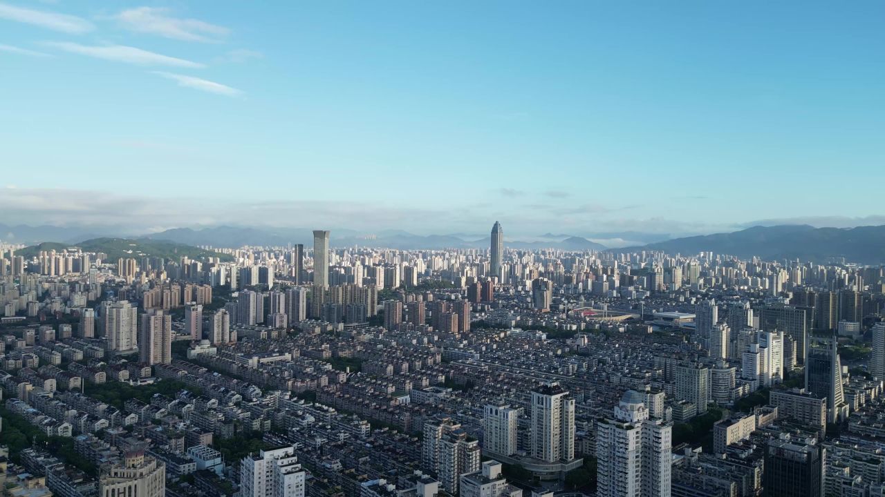 航拍浙江温州城市风光温州建设