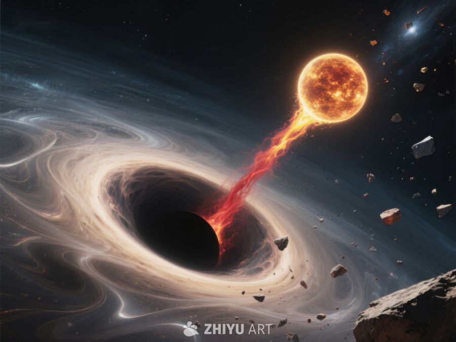 黑洞吞噬恒星的艺术想象图 26