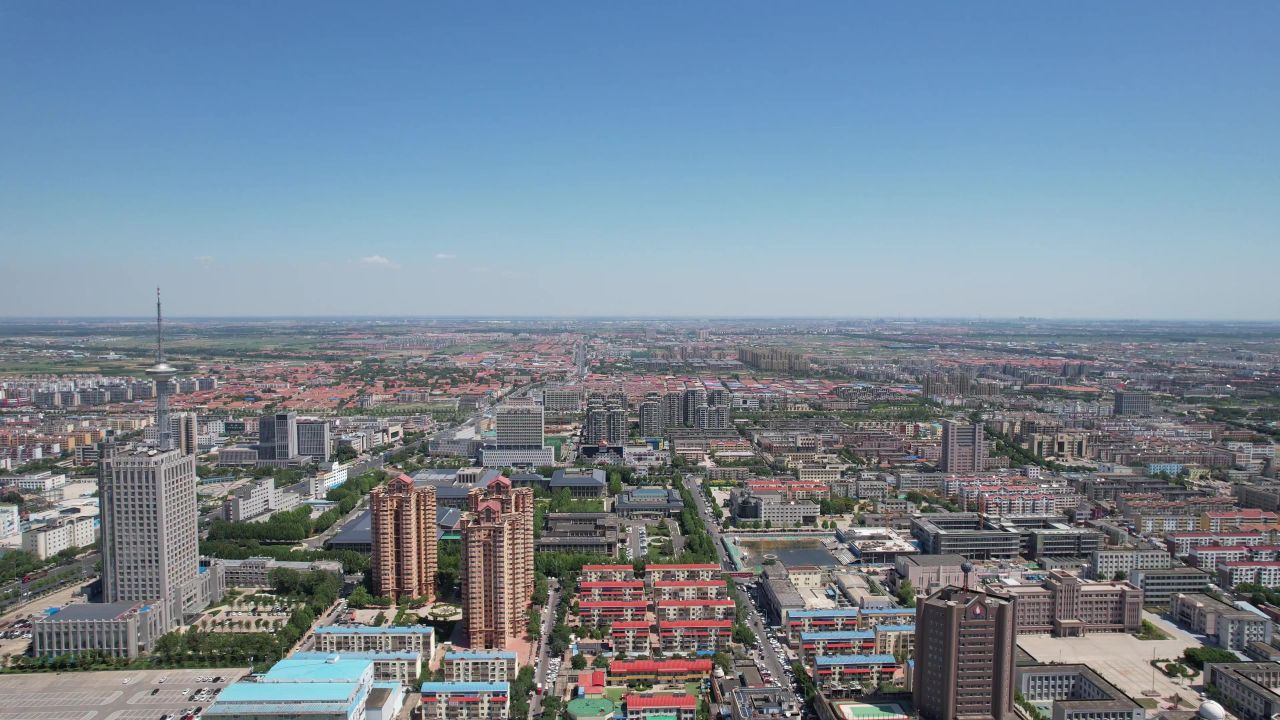 山东东营城市建设航拍