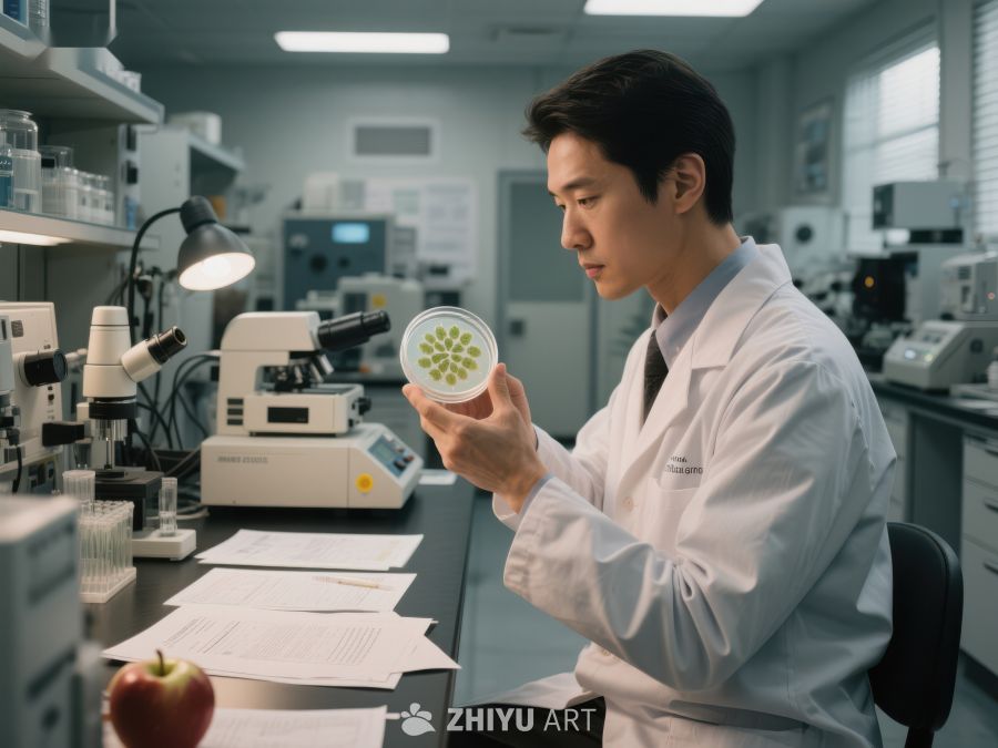实验室研究员观察样本 440