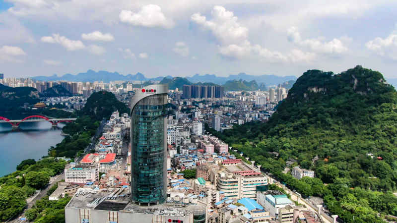 广西柳州城市风光航拍摄影图