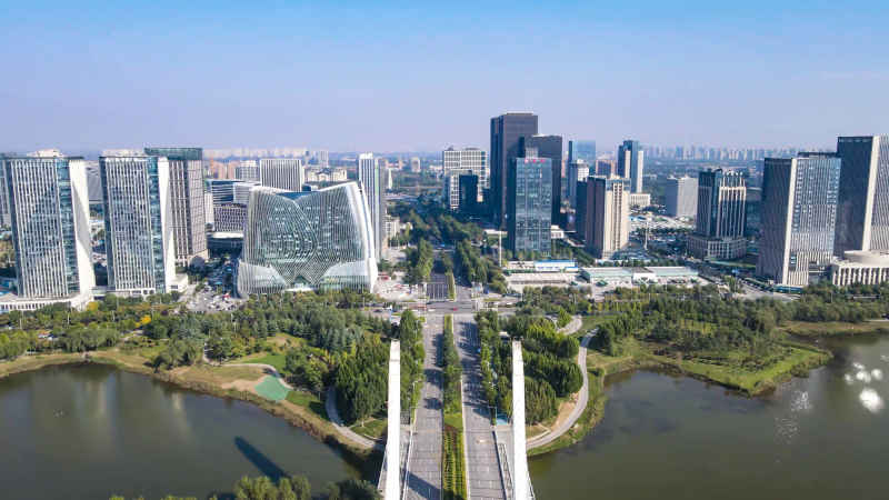 河南郑州城市风光航拍图 