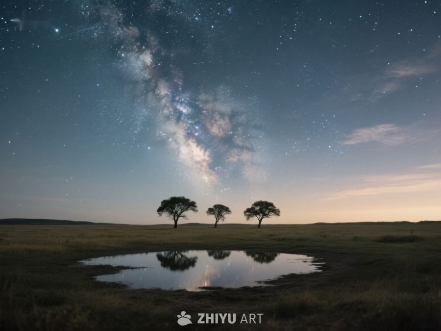星空下的静谧草原 189